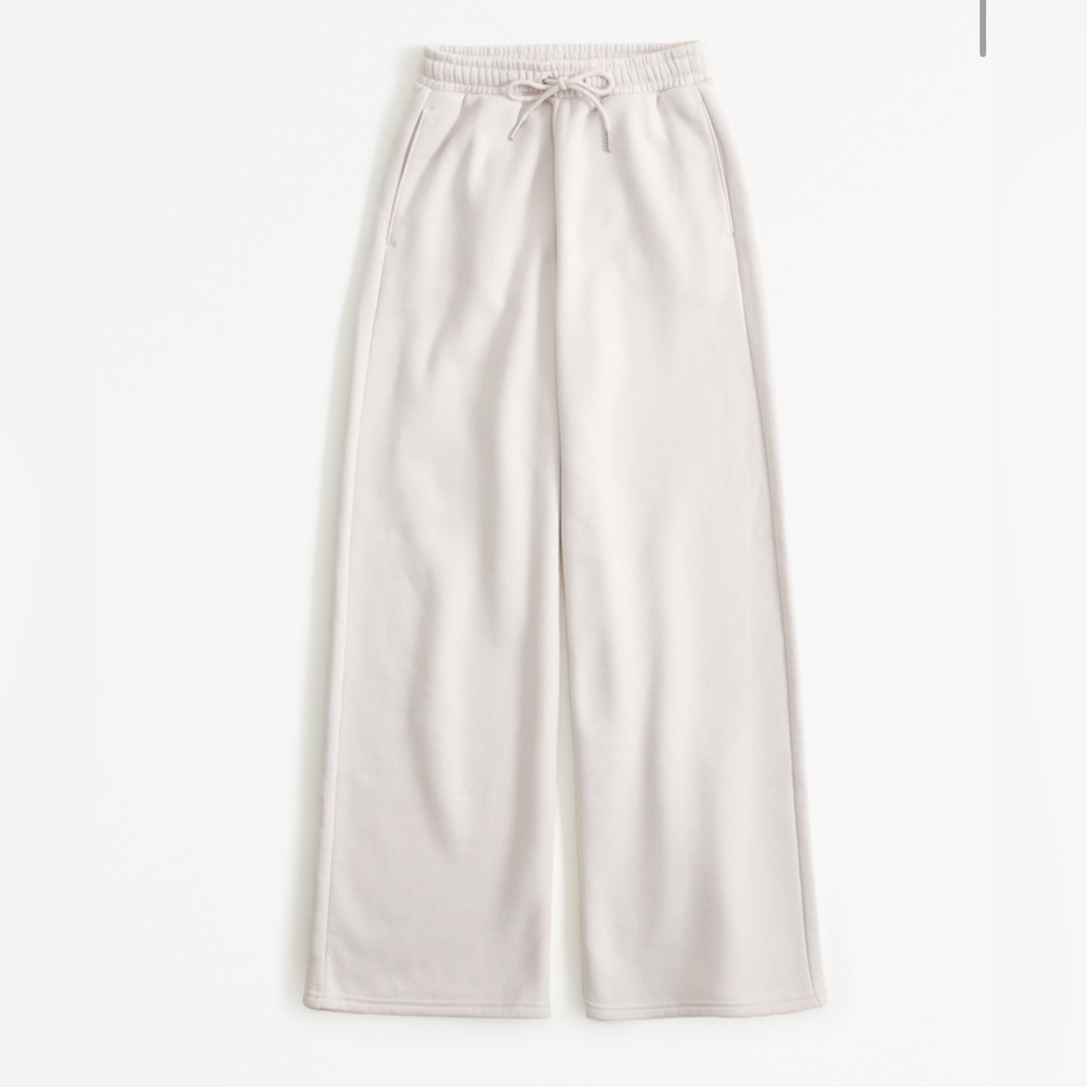 Abercrombie Essential Swiftly Wide Leg Sweatpants Feather Gray Small